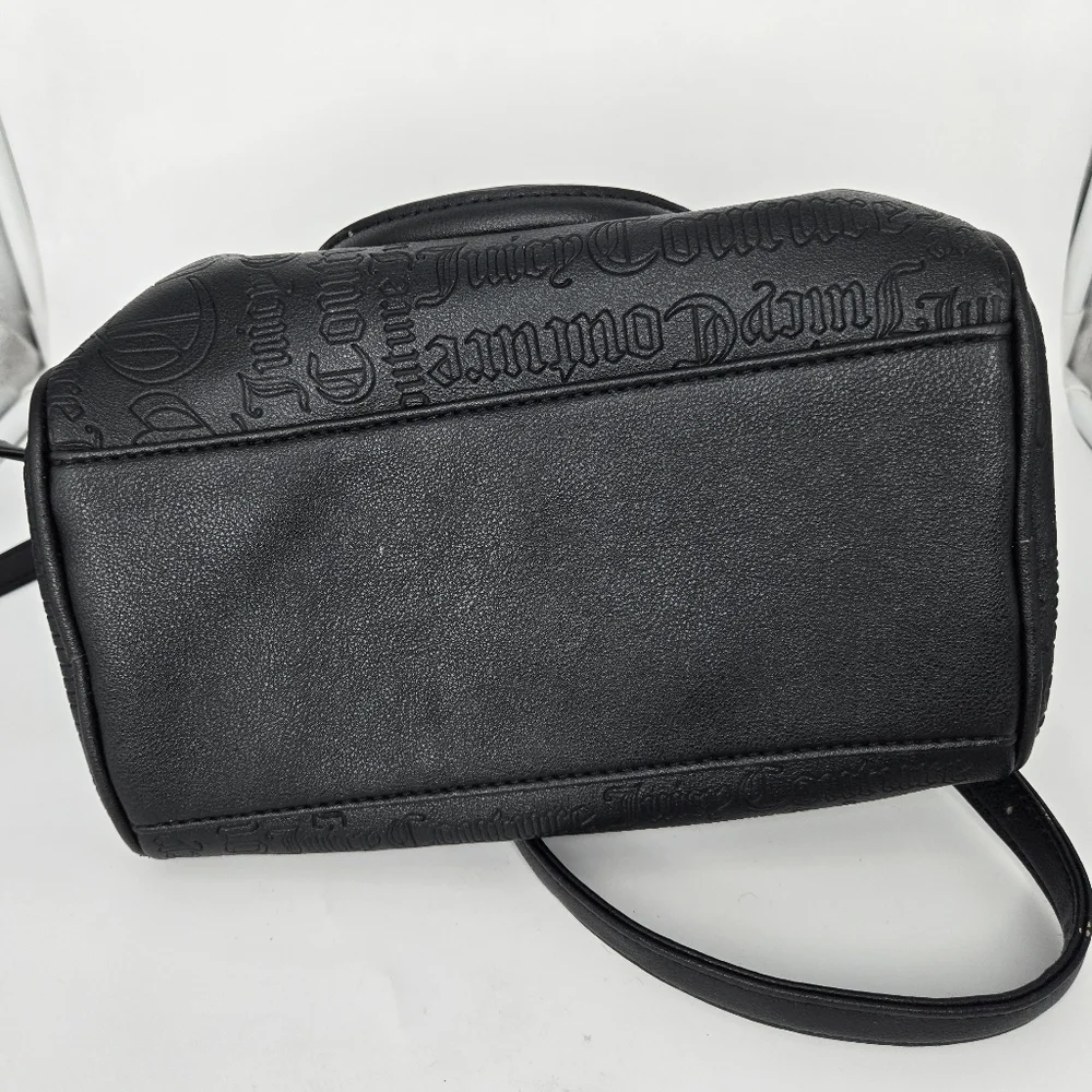 Juicy‎ Couture Speedy Satchel Crossbody Black Embossed bag Pink Heart